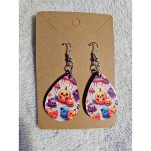 Halloween Dangle Earrings Pumpkin Ghost Teardrop Earrings‎ Holiday Jewelry